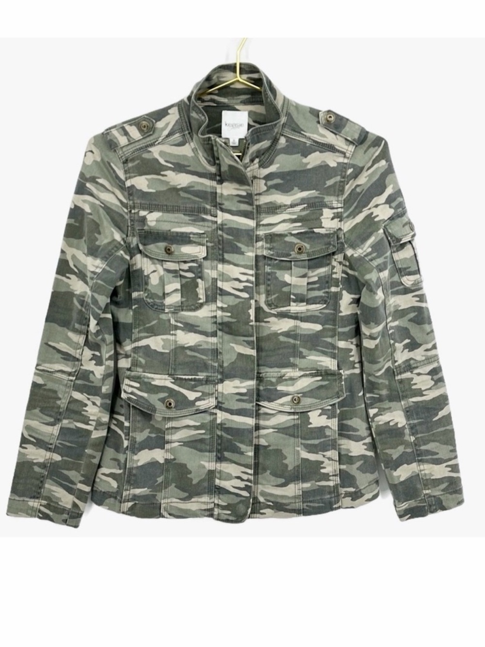 Kensie Jeans Desert Camo Twill Utility Jacket Size Small